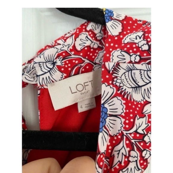 LOFT Red Floral Halter Jumpsuit - Picture 5 of 6